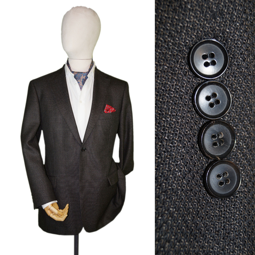 HUGO BOSS 44R CHARCOAL BROWN SPORT COAT
